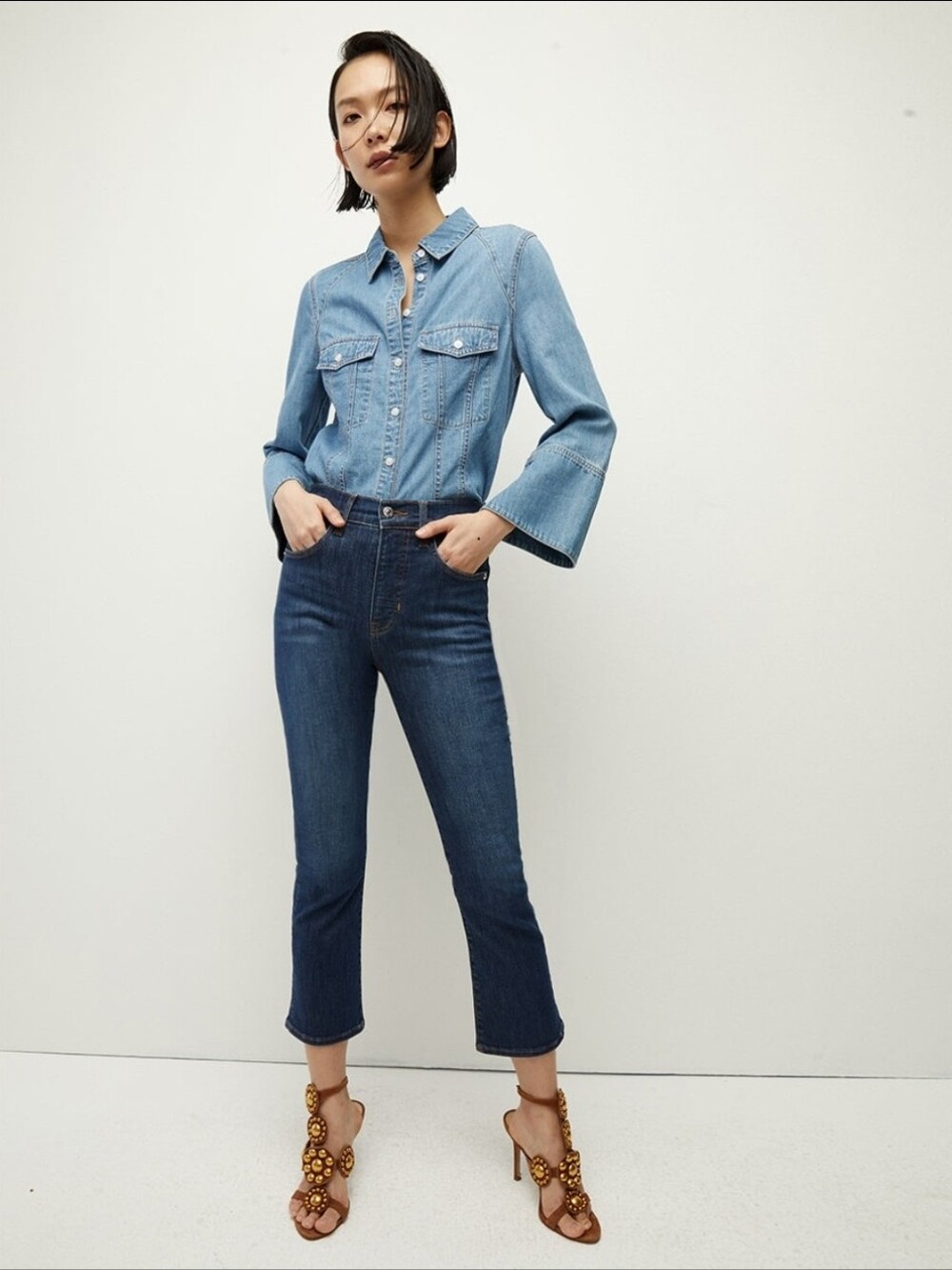 Veronica Beard Carly High Rise Kick Flare Jeans Bright Blue Size 29 NWOT